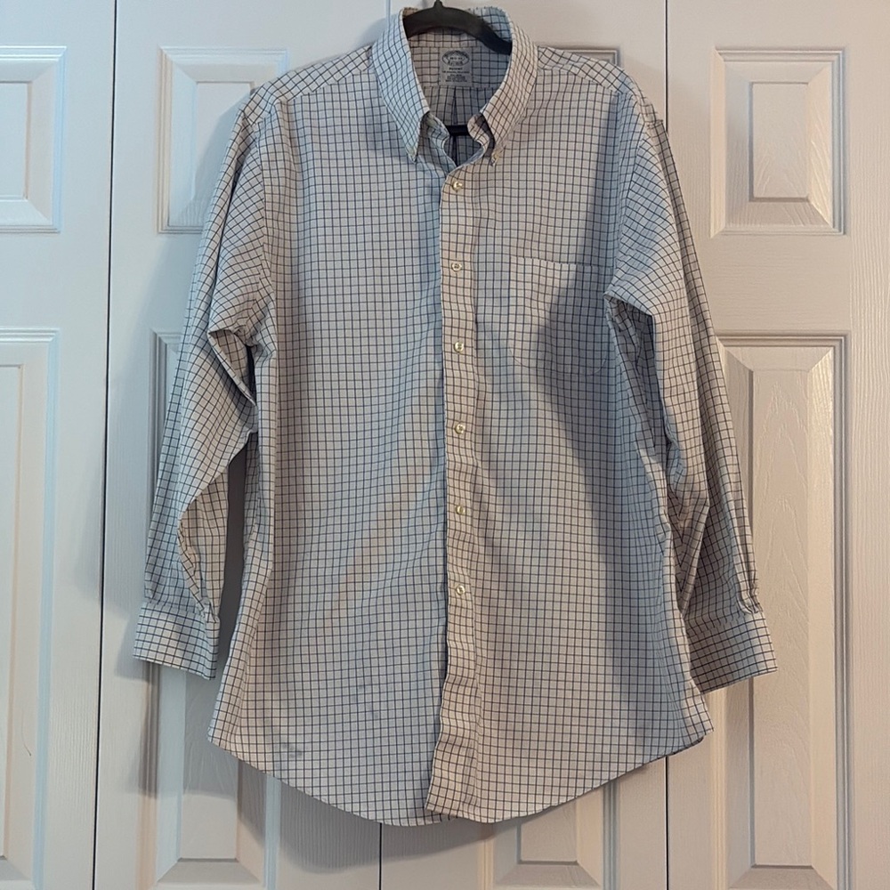 Men's Brooks Brothers Regent Checkered Shirt size 16.5, 33